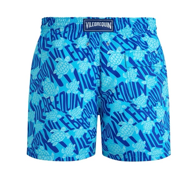 NWT Vilebrequin Men’s Swim Trunks Ronde Des Tortues Blue Topaz Moorea - Picture 2 of 12
